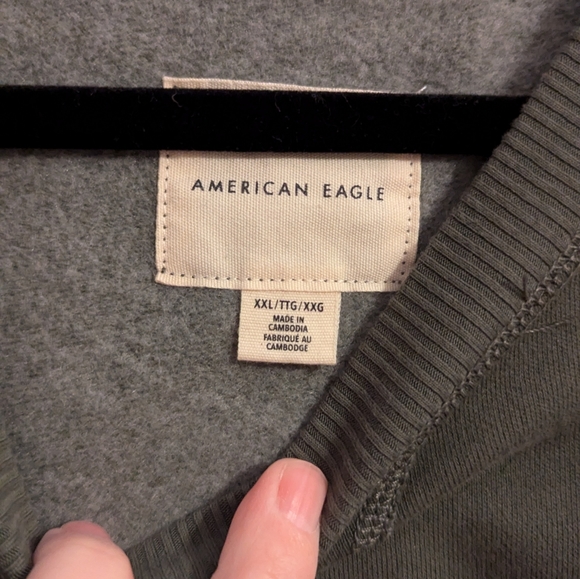 American Eagle Olive Green Sweatshirt size XXL - Picture 4 of 7
